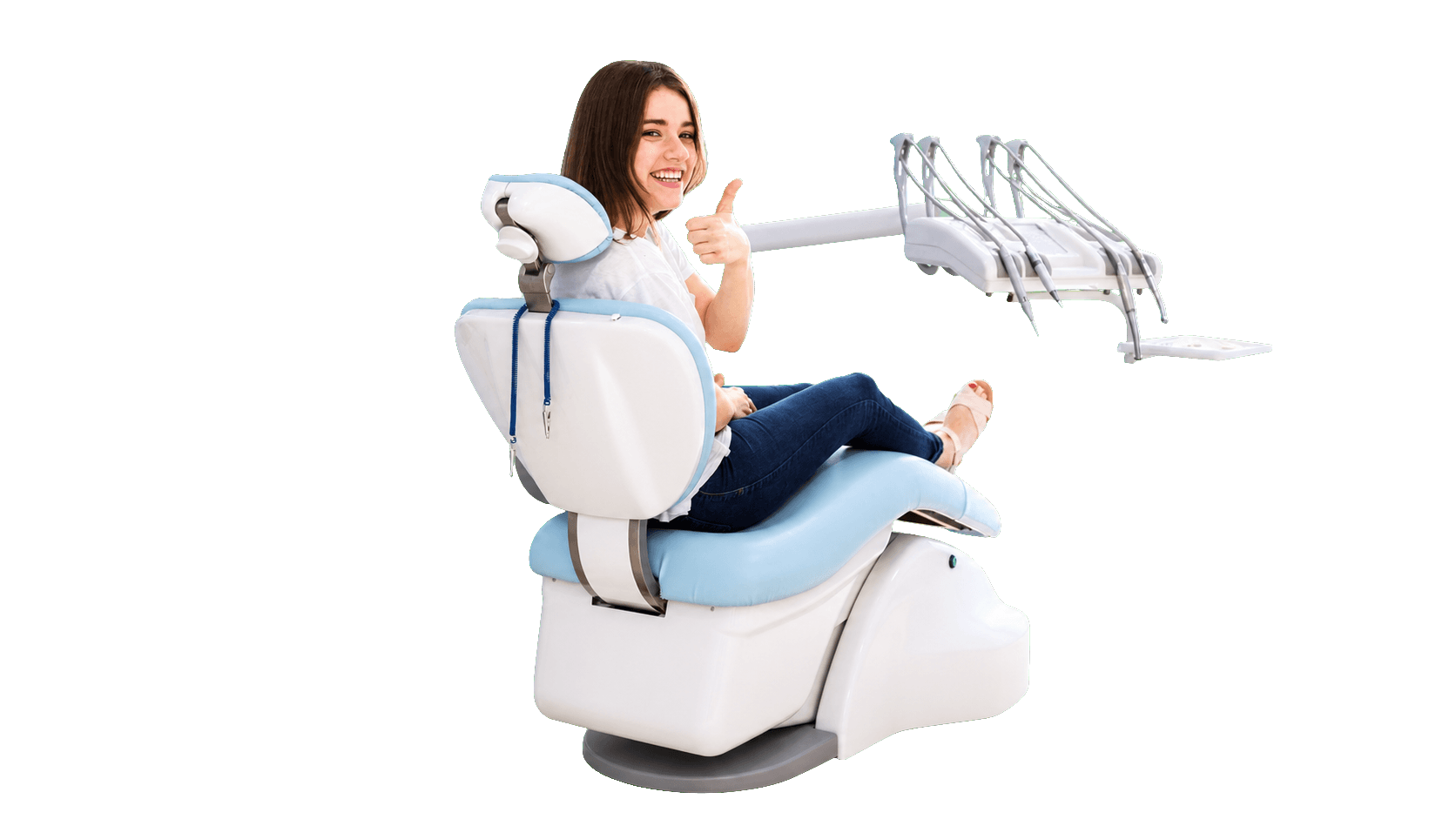 Smiling patient seated in a dental chair
